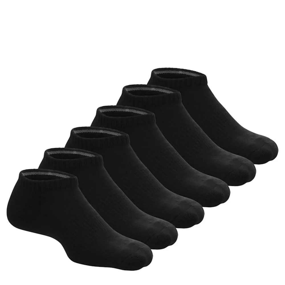 Rackroom Black No Show Kids 9-3.5 Socks, 6 Pack